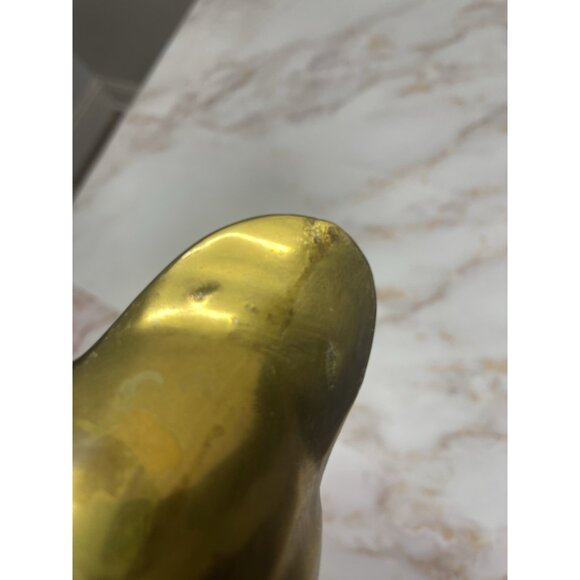 VTG Solid Brass Full Body Duck Figure Green Felt Bottom - Picture 2 of 10